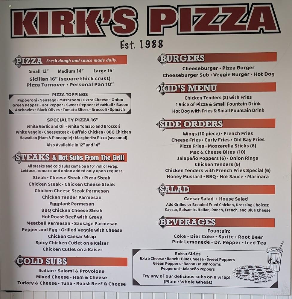 Kirk's Pizzeria Menu image 3